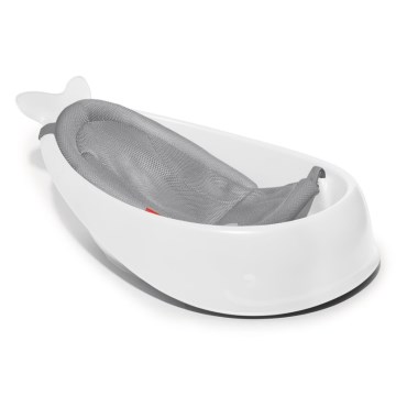 Skip Hop - Wanienka dziecięca z ergonomiczną podkładką MOBY 3 biała
