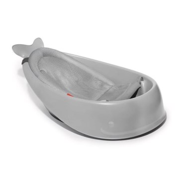 Skip Hop - Wanienka dziecięca z ergonomiczną podkładką MOBY 3 szara