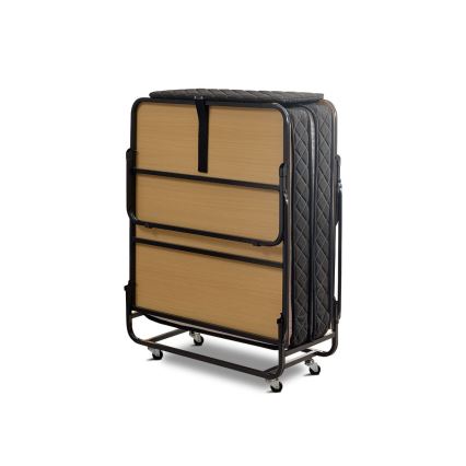 Składane metalowe łóżko jednoosobowe z materacem HERON 90x204 cm, białe