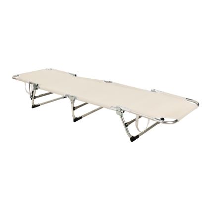 Składany regulowany leżak SUNO 56x190 cm kremowy