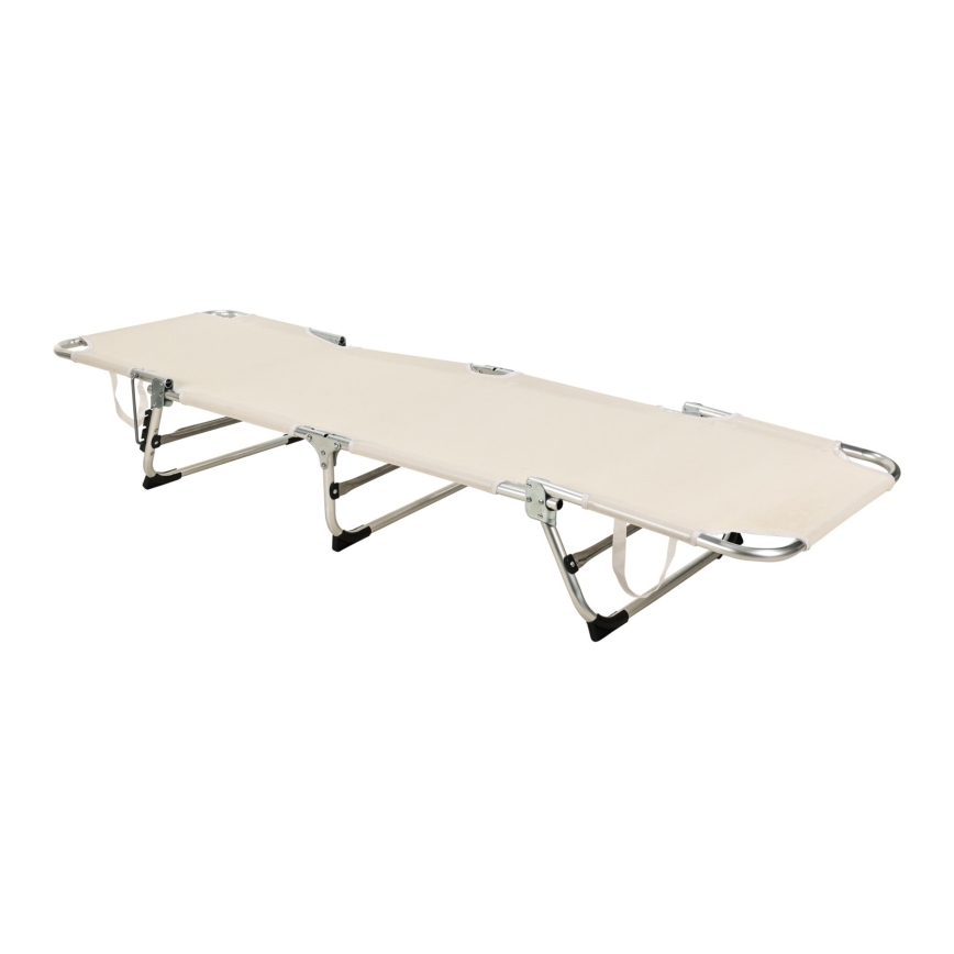 Składany regulowany leżak SUNO 56x190 cm kremowy