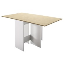 Składany stół jadalny 75x140 cm brązowy/biały