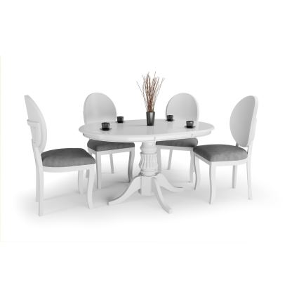 Składany stół jadalny WILLIAM 75x124 cm biały