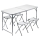 Składany stół kempingowy + 4x krzesło biały/chrom