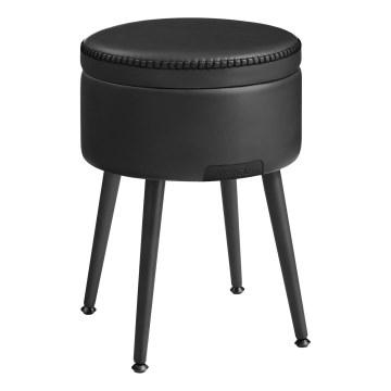 Skórzany taboret CORE czarny