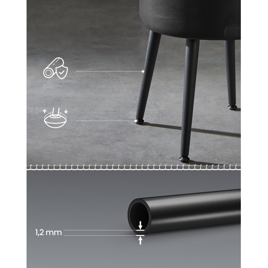 Skórzany taboret CORE czarny