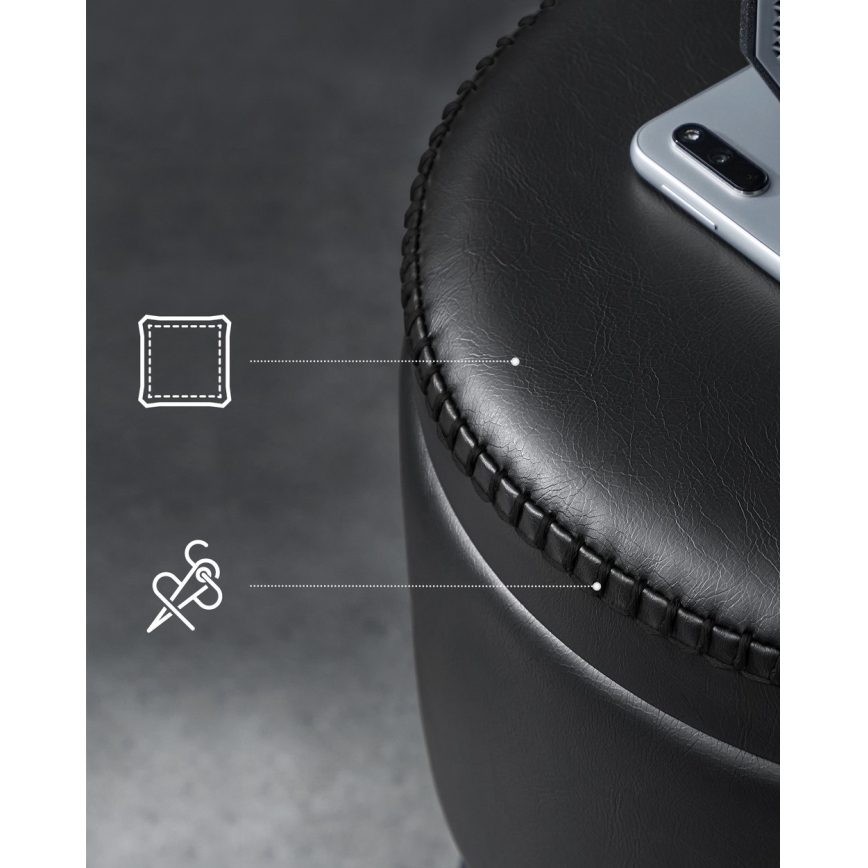 Skórzany taboret CORE czarny