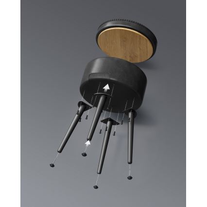 Skórzany taboret CORE czarny