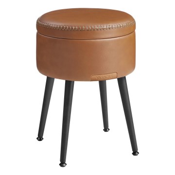 Skórzany taboret CORE koniakowy