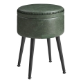Skórzany taboret CORE zielony