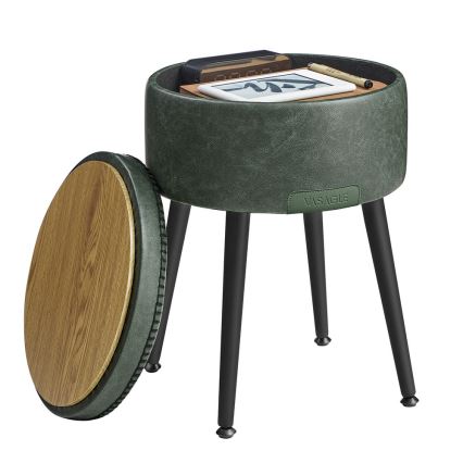 Skórzany taboret CORE zielony