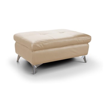 Skórzany taboret SALERNO II 66x100 cm beżowy