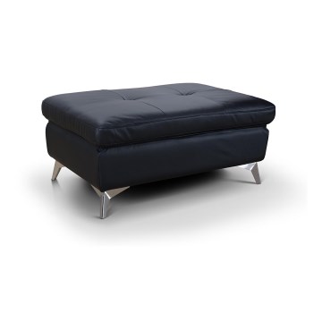 Skórzany taboret SALERNO II 66x100 cm czarny