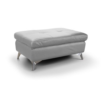 Skórzany taboret SALERNO II 66x100 cm szary