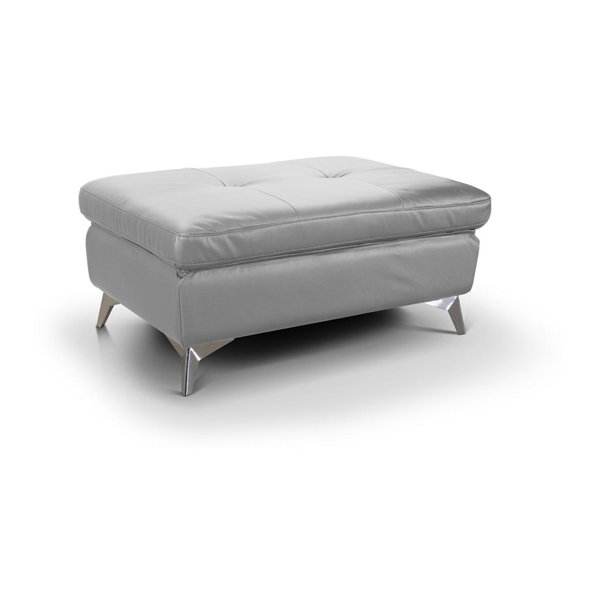 Skórzany taboret SALERNO II 66x100 cm szary