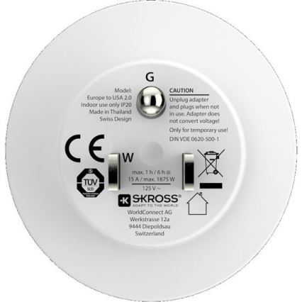 SKROSS - Adapter podróżny USA 15A