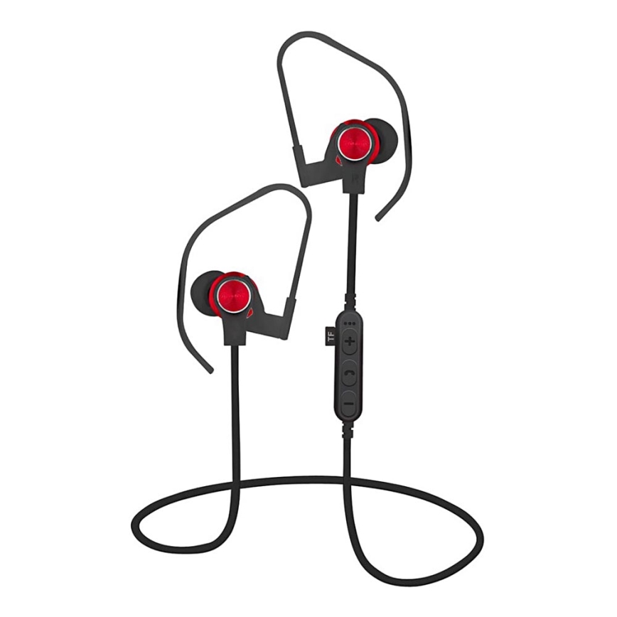 Słuchawki Bluetooth z mikrofonem i odtwarzaczem MicroSD 80 mAh czarno-czerwone