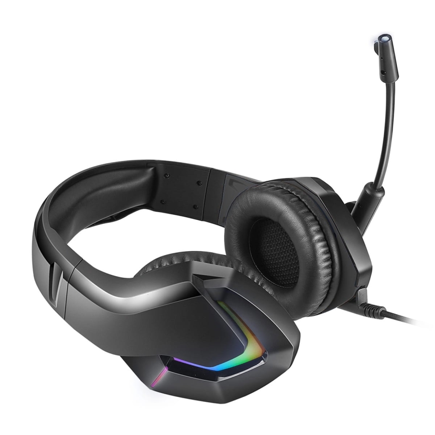 Słuchawki gamingowe LED RGB VARR z mikrofonem