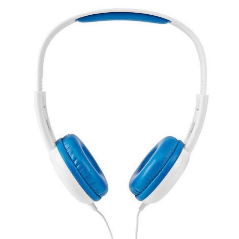 Słuchawki przewodowe niebiesko-białe