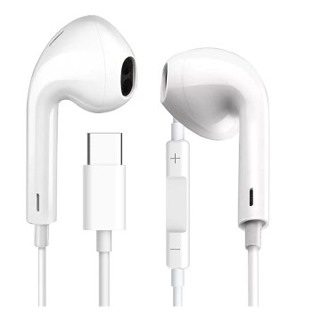 Słuchawki z mikrofonem USB-C białe