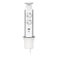 Słupek z gniazdami montowany na blat stołu — 2x230V + USB-A + USB-C