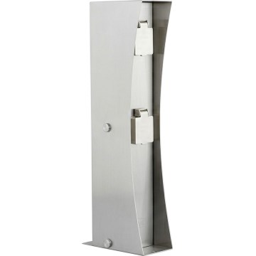 Słupek zewnętrzny z 2 gniazdami SCHUKO 230 V IP44, chrom matowy