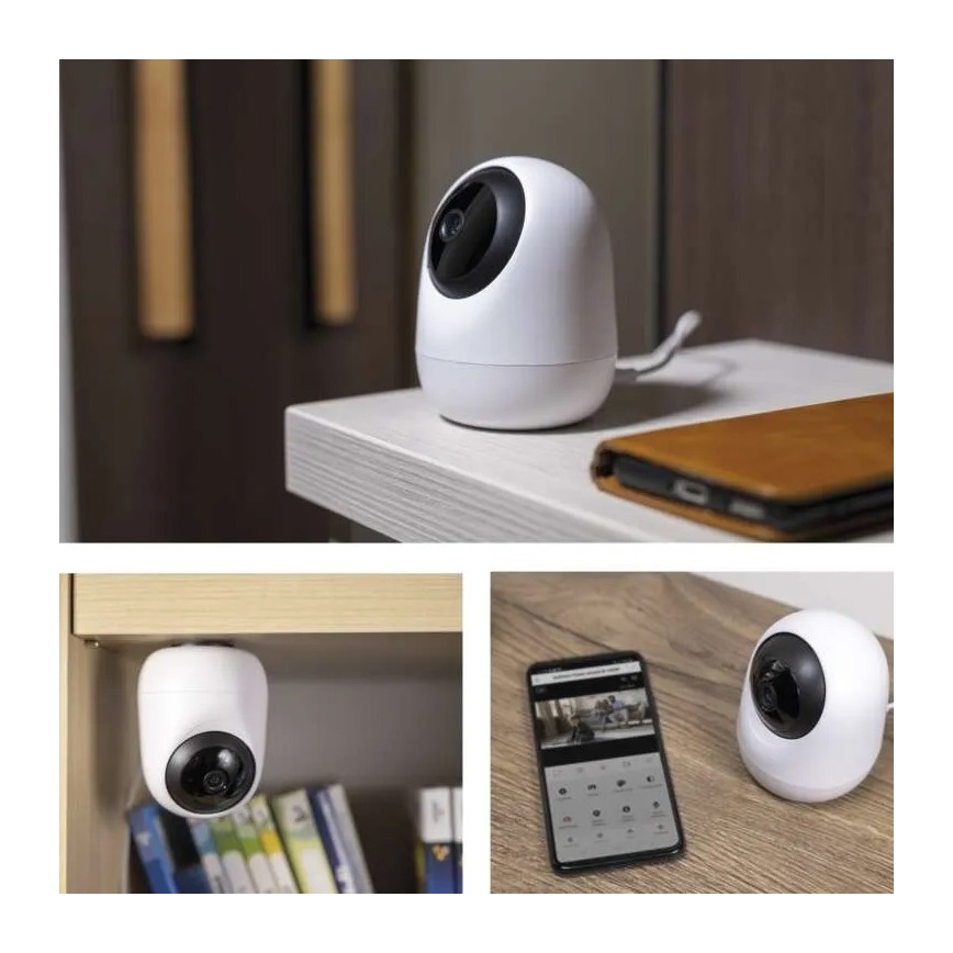 Smart wewnętrzna obrotowa kamera z czujnikiem ruchu GoSmart 5V Wi-Fi Tuya biały