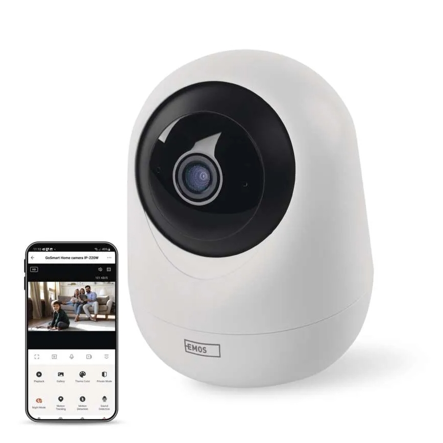 Smart wewnętrzna obrotowa kamera z czujnikiem ruchu GoSmart 5V Wi-Fi Tuya biały