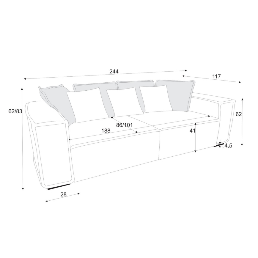 Sofa BOLZANO żółta/brązowa
