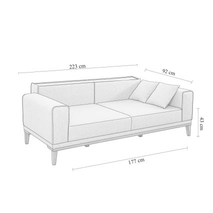 Sofa dwuosobowa DOTY, szara