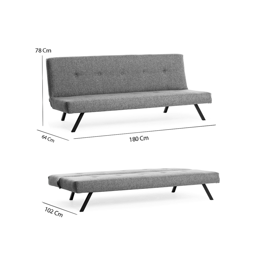 Sofa dwuosobowa LOKO jasnoszara