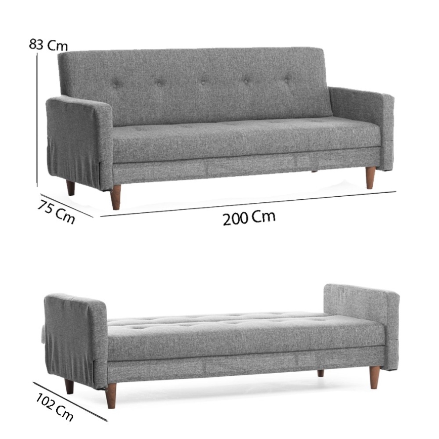Sofa dwuosobowa NARA jasnoszara