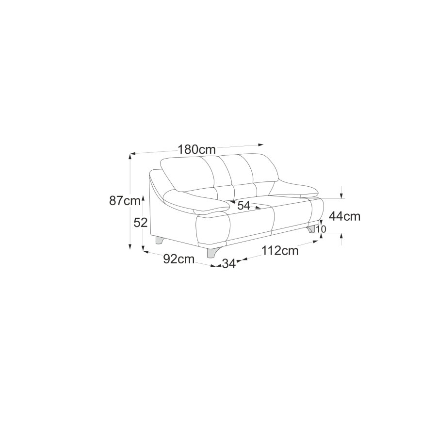 Sofa dwuosobowa RIMINI w kolorze brązowym
