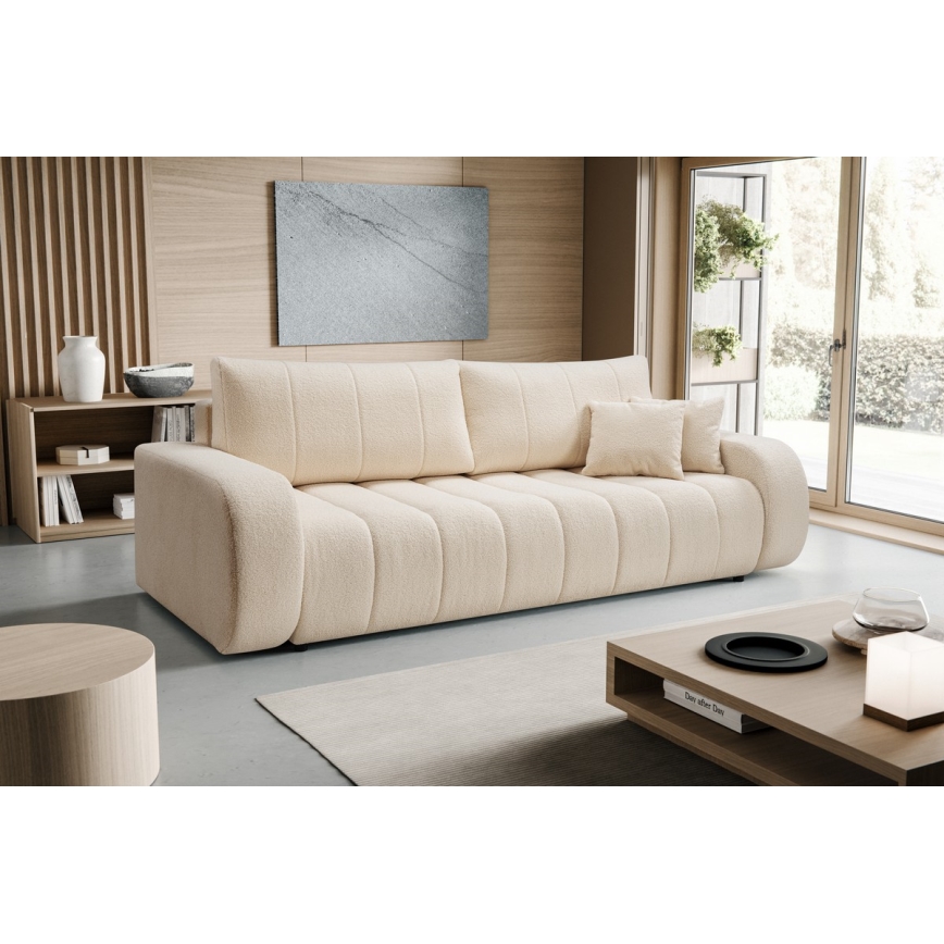 Sofa dwuosobowa składana DESIO beżowy