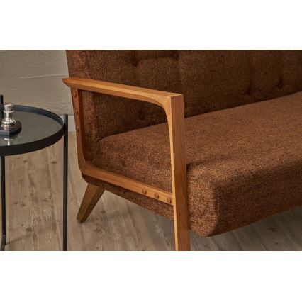 Sofa dwuosobowa TUMI, brązowa