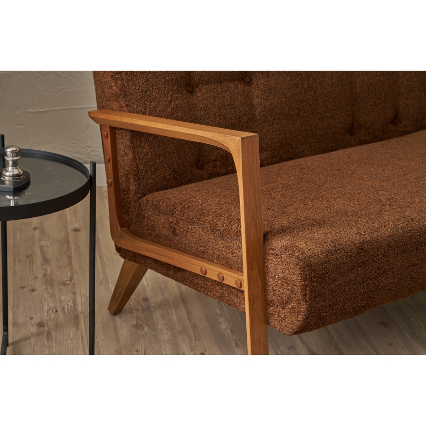 Sofa dwuosobowa TUMI, brązowa