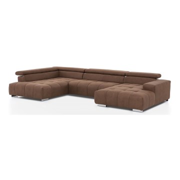 Sofa narożna typu U TROPEA brązowy