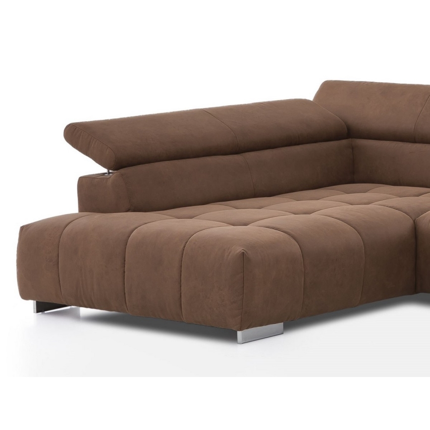 Sofa narożna typu U TROPEA brązowy