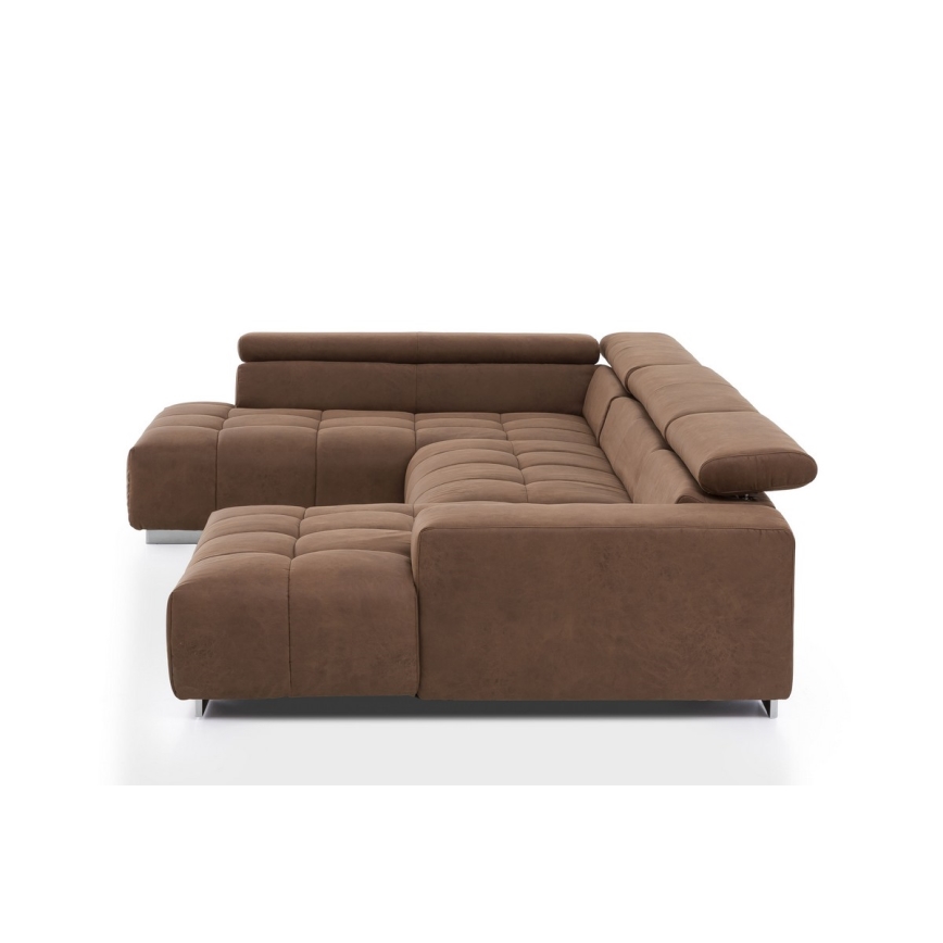 Sofa narożna typu U TROPEA brązowy