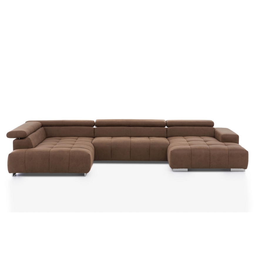 Sofa narożna typu U TROPEA brązowy