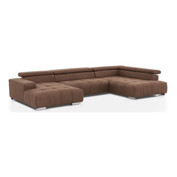 Sofa narożna typu U TROPEA brązowy