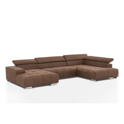 Sofa narożna typu U TROPEA brązowy