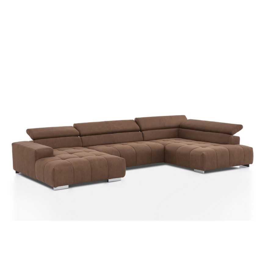 Sofa narożna typu U TROPEA brązowy
