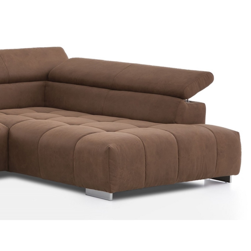 Sofa narożna typu U TROPEA brązowy