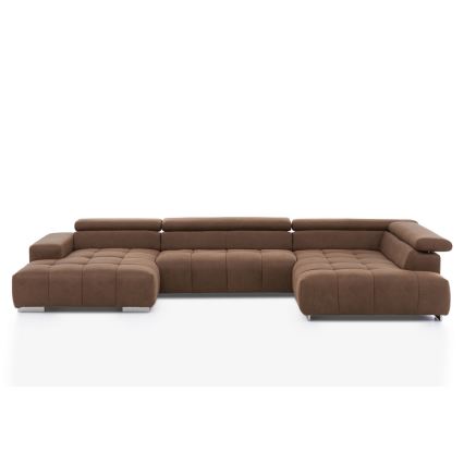 Sofa narożna typu U TROPEA brązowy