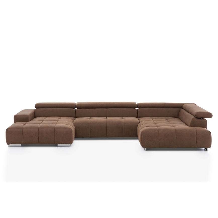 Sofa narożna typu U TROPEA brązowy