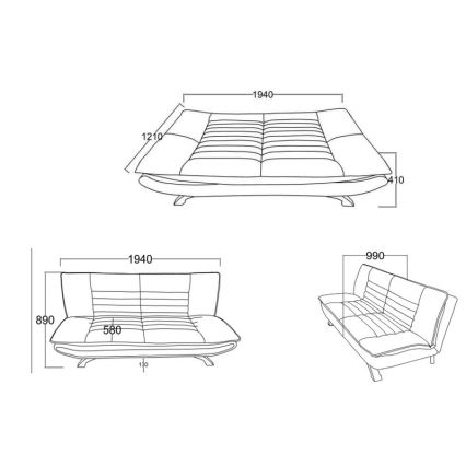 Sofa rozkładana dwuosobowa AIRI, beżowa