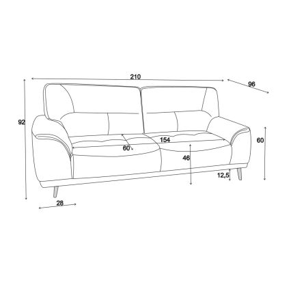 Trzyosobowa sofa LIVORNO czarna