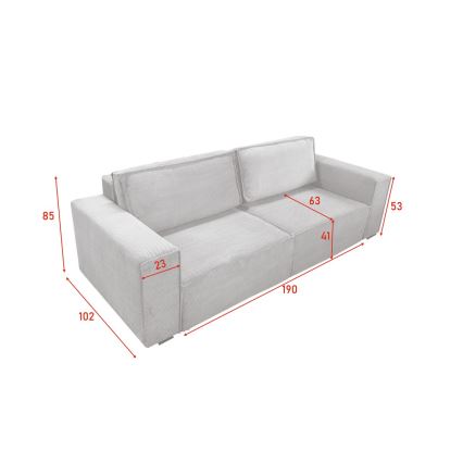 Sofa trzyosobowa składana z miejscem do przechowywania RONDA beżowa