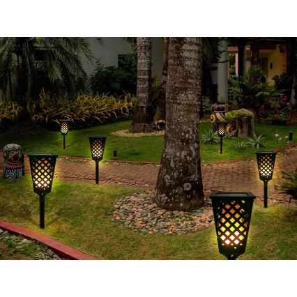 Solarna lampa LED z czujnikiem LED/0,6W/5,5V IP65 2000 mAh 107 cm czarna